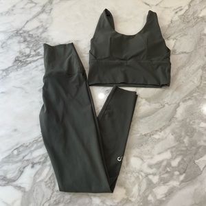 Curves N Combatboots Crop and leggings Set